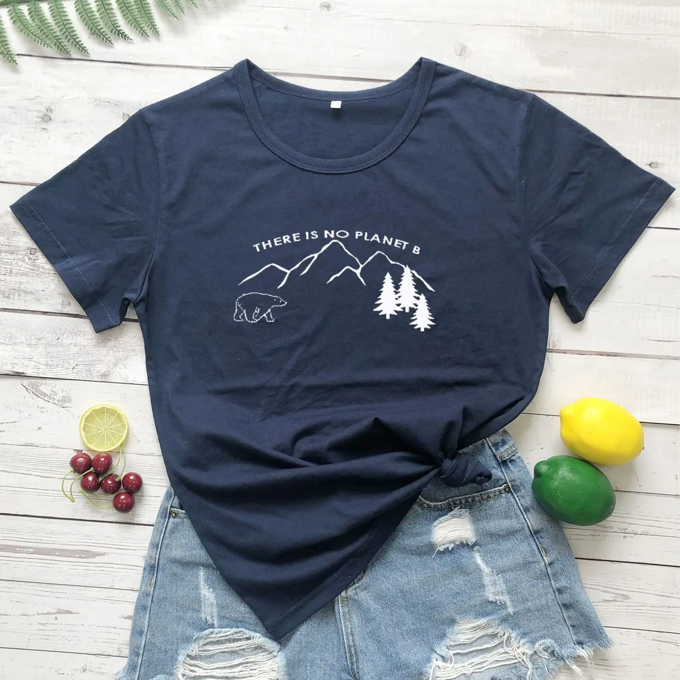 

100% Pure Cotton Women T Shirt There Is No Planet B Printed Tshirt Ladies Short Sleeve Tee Shirt Women Female Tops Clothes Mujer