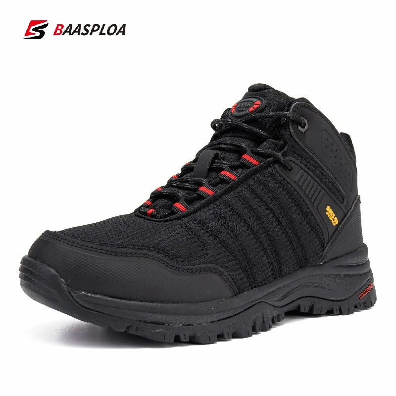 Baasploa 2022 New Men Winter Walking Shoes Non-slip Wear-resistant Casual Shoes Outdoor Fashion Waterproof Wrinkle-free Sneakers