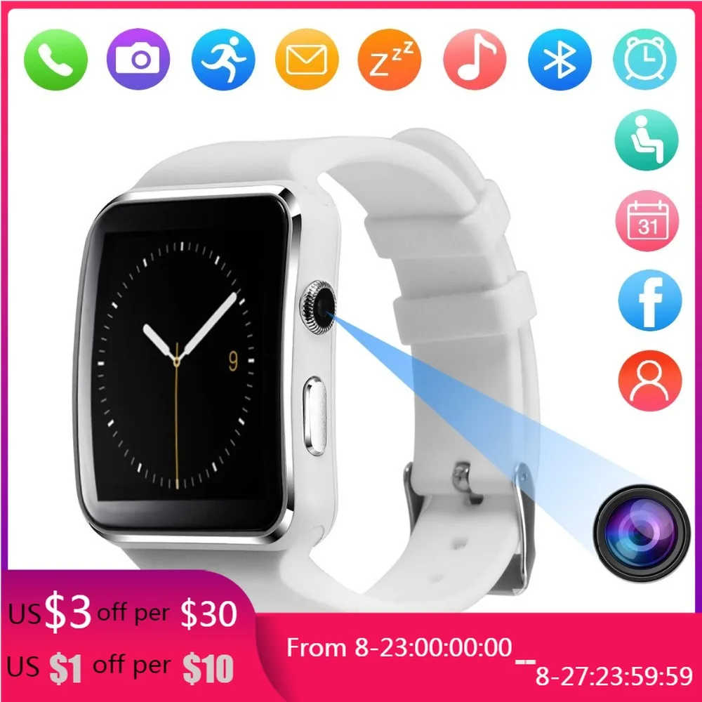 Умные часы X6 с камерой сенсорный экран поддержка SIM карты TF Bluetooth Смарт для