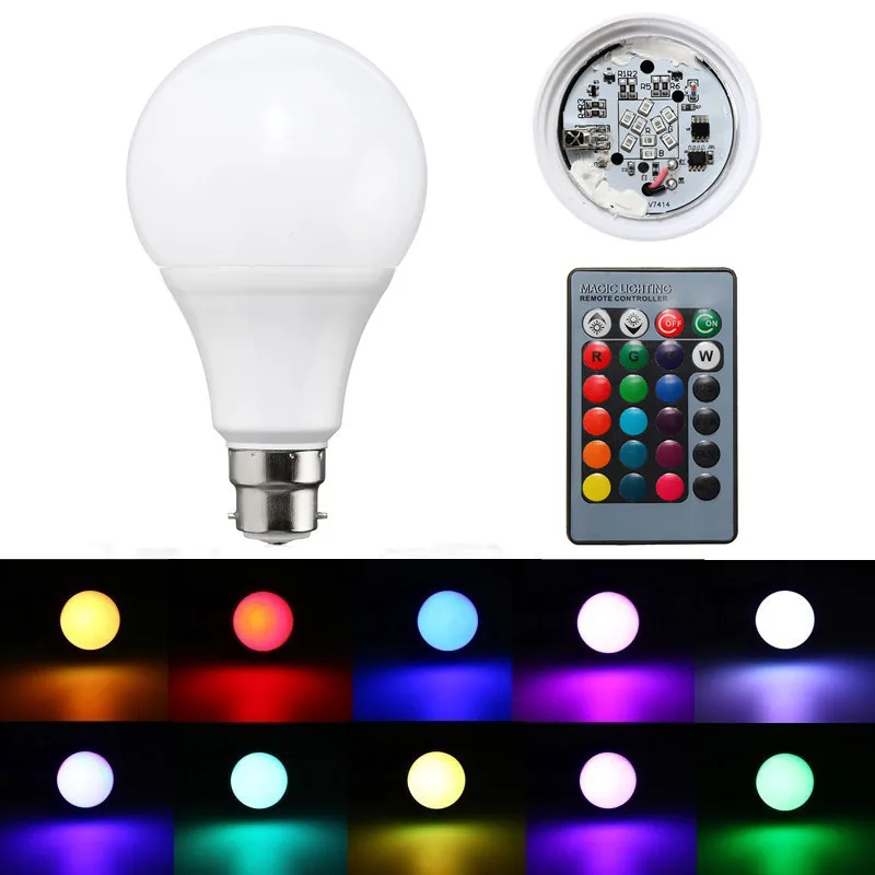 20 Вт B22 RGB Светодиодный лампа сценическая 85 265V 16 Цвет Изменение светодиодные лампы