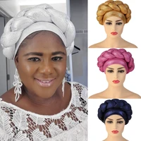 2021 new rhinestone turban africain auto gele femme glitter elastic muslim hijab bonnet women head wraps braids turbante mujer