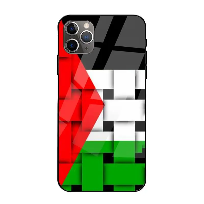 

ZFGHSHYQ Palestine Flag Phone Case Tempered Glass For Iphone6plus 6S 7 7plus 8 X XS XSmax XR 11 12 Pro Max 12mini