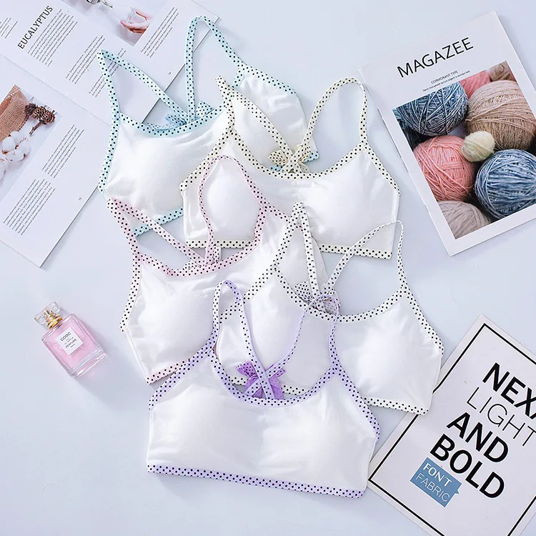 

New developmental children's suspenders underwear back bow girl bra breathable comfortable bra 8-18Y training bra