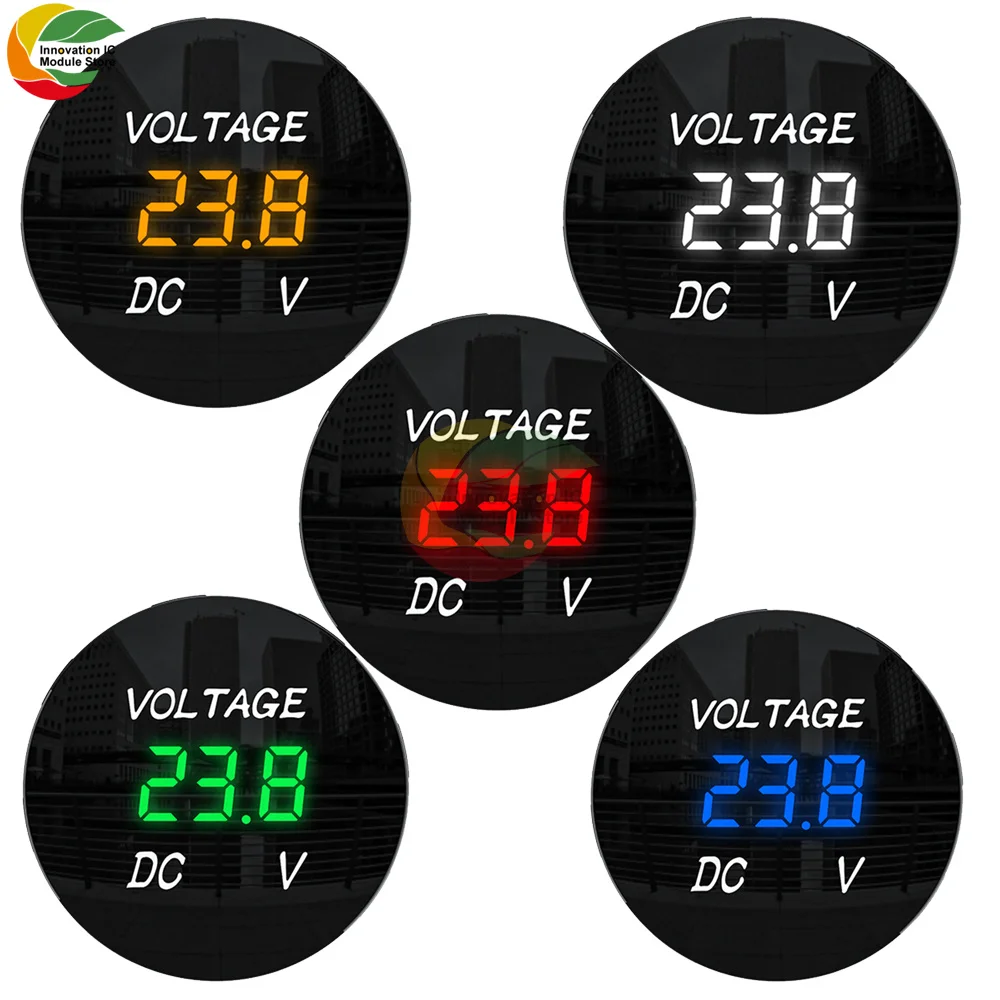 Цифровой светодиодный вольтметр постоянного тока 12 В водонепроницаемый с