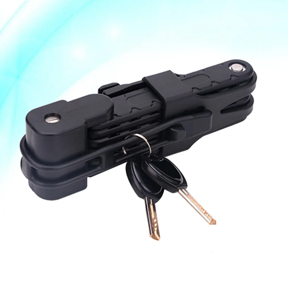 

Universal Folding Lock Steel Bike Lock Cable Lock Anti-Theft Riding Tool for MTB Road Bike (Black)