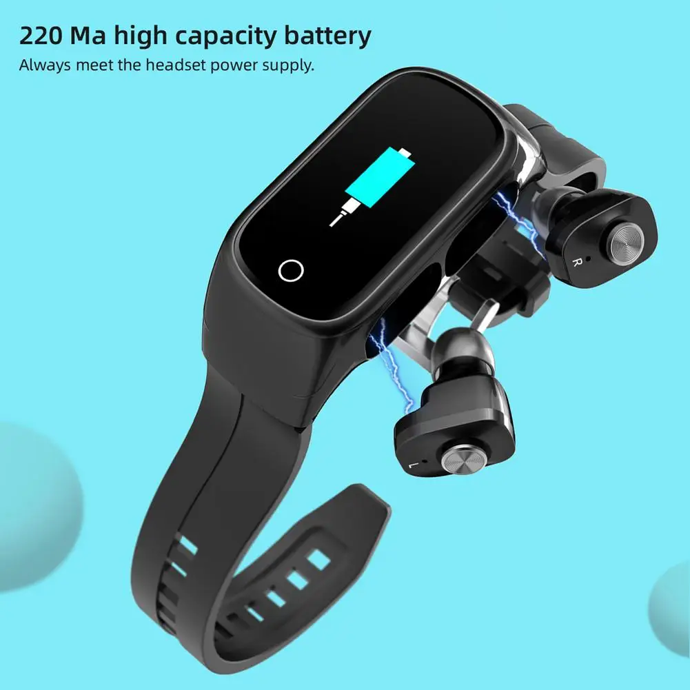 

Smart Watch Charging-Box + TWS Wireless Bluetooth Earphones Headphone Stereo Sports Waterproof Earbuds PhoneSet With Microphone