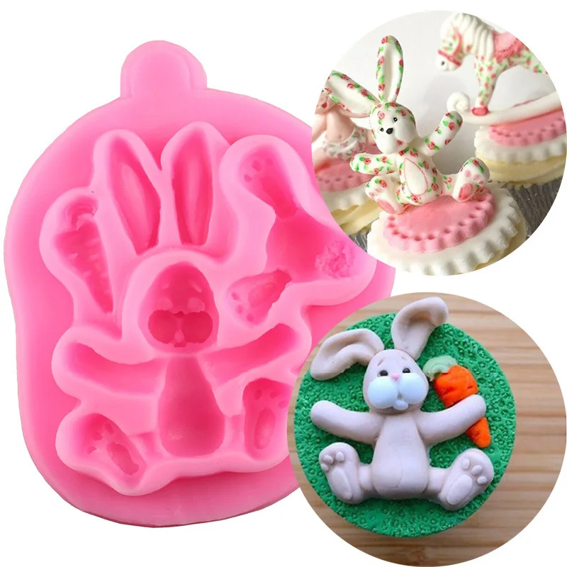 

Easter Bunny Silicone Mold for DIY Chocolate Candy Pastry Dessert Decoration Fondant Mould Kitchenware Baking Tool