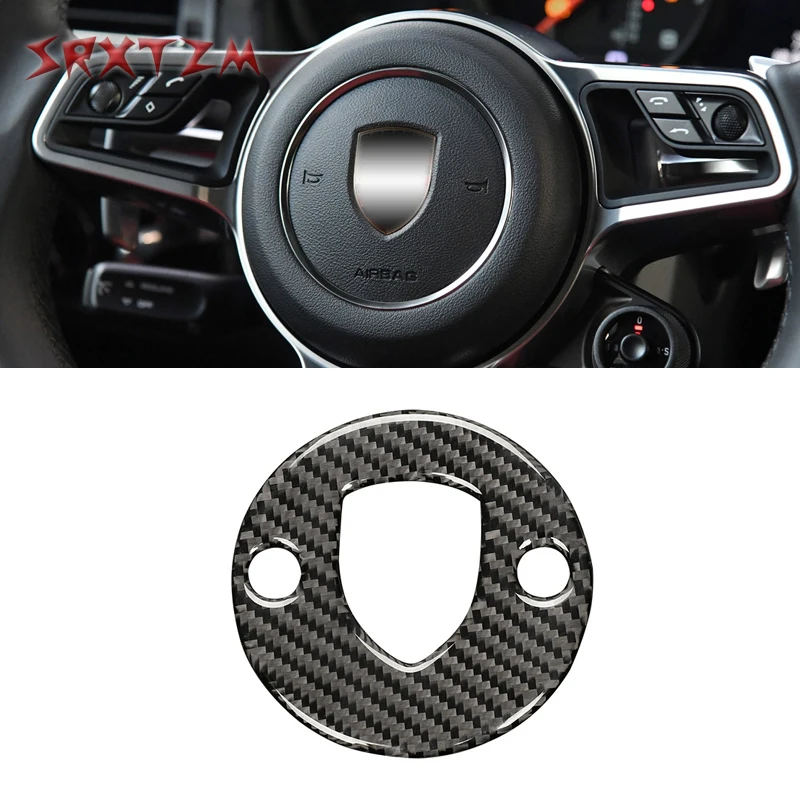 

Для Porsche Macan 2014-2021 эмблема рулевого колеса наклейка с логотипом кольцо значок наклейка из углеродного волокна отделка интерьера