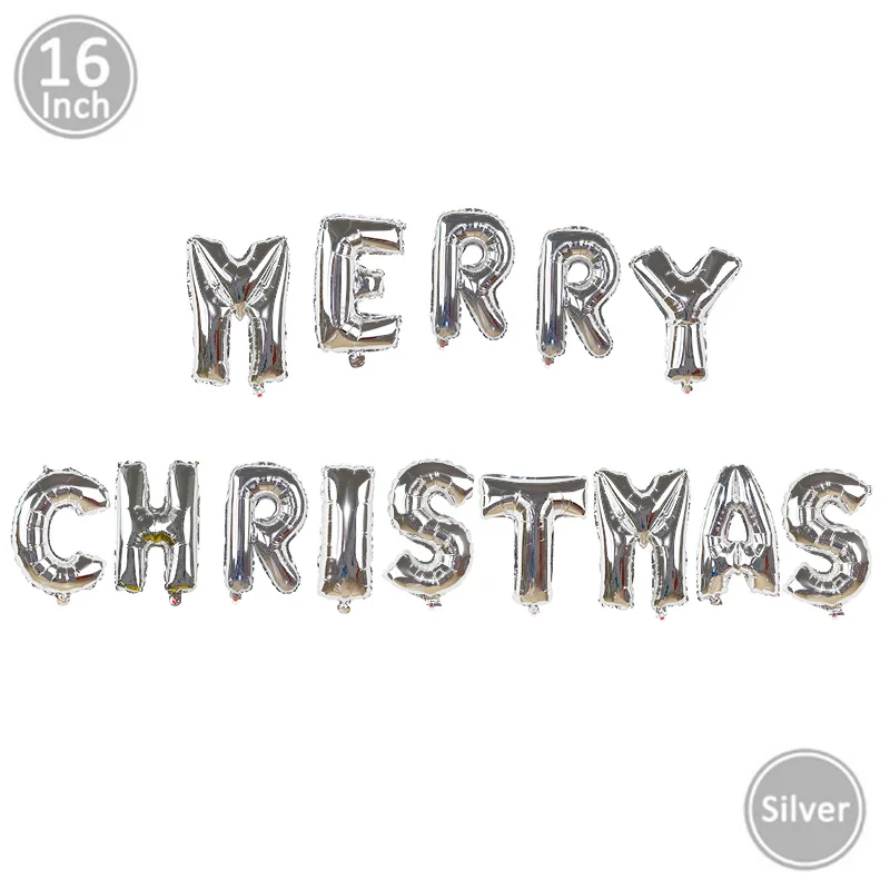 Silver Christmas Счастливый год фольгированные воздушные шарики с буквами и цифрами рождественские украшения для дома вечерние воздушные шары из розового золота новогодний декор - Цвет: Silver Christmas