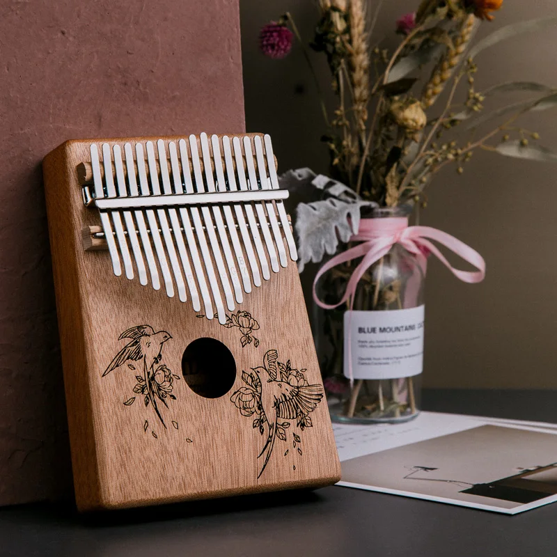 17 клавиш Bull калимба большой палец пианино для начинающих корпус из красного