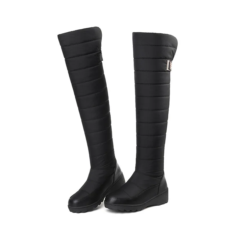 PADRISIMOS/теплые зимние сапоги из искусственной кожи на пуху Женские выше колена