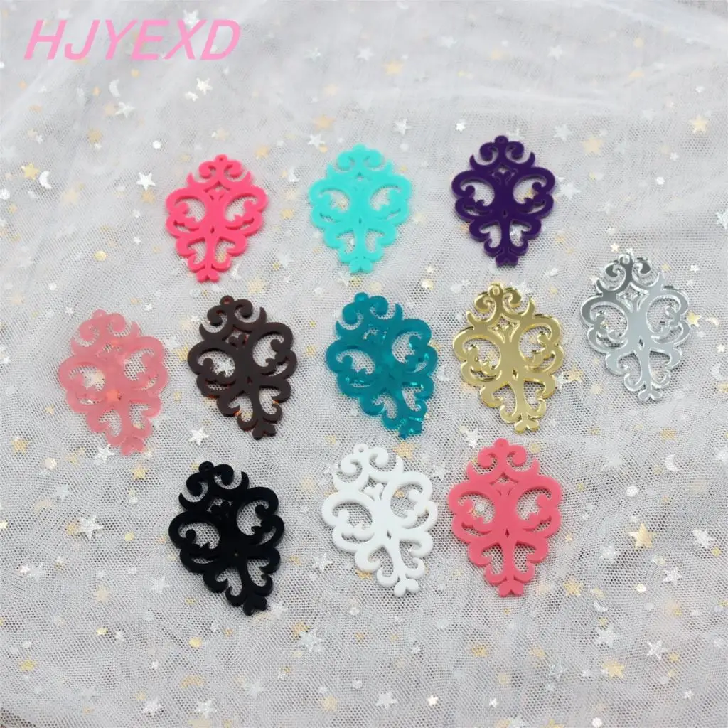 Акриловые серьги 60 мм цветочные кружевные серьги-подвески