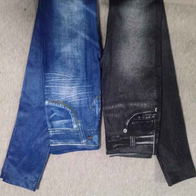 Леггинсы WEIBUY женские джинсовые с карманами облегающие джеггинсы для фитнеса