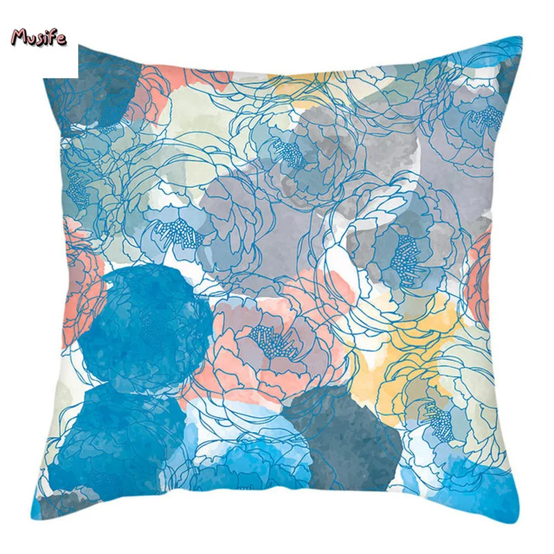 

Flower-shaped Cushion Cover, Square Polyester Cushion Cover, Bedroom Cushion Cover, Decorative Cushion Cover, Size 45 * 45cm ..