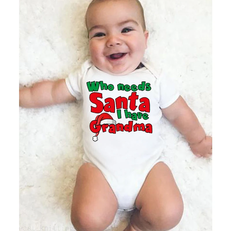 Кому нужен Санта у меня есть Grandma Onesie Забавная детская Рождественская одежда праздничные подарки для маленьких мальчиков или маленьких девочек