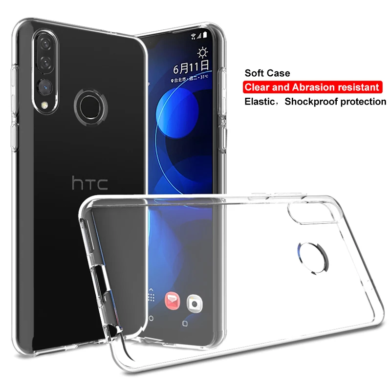 

Transparent Silicone Back Cover for HTC Desire 19+ 19 Plus HTC19Plus Desire19Plus 19Plus TPU Phone Case Ultrathin Soft Clear Bag