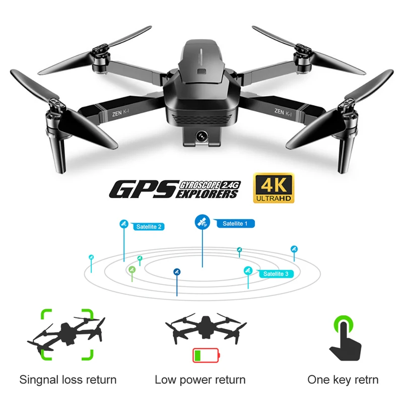 Дрон 4K Профессиональный gps Дроны с камерой HD 1080P 5MP RC вертолет бесщеточный FPV Дрон Квадрокоптер VS E520 F11 PRO ZEN K1