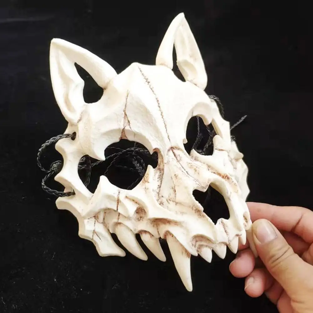 Маска для вечевечерние НКИ на Хэллоуин с длинными зубами демон Самурай белая