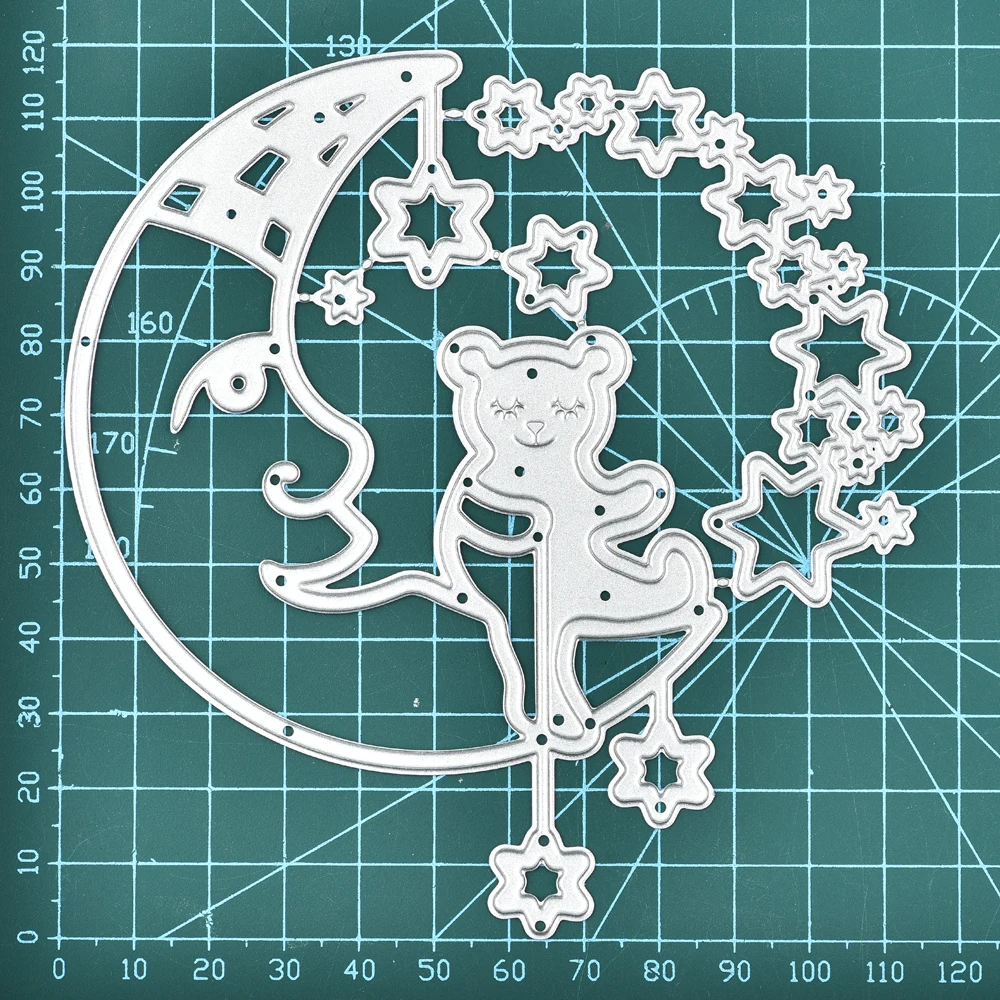 

Eastshape Bear Sit on Moon Metal Cutting Dies Star for Craft Card Scrapbooking Decorative Embossing Stencil Template Die Cuts