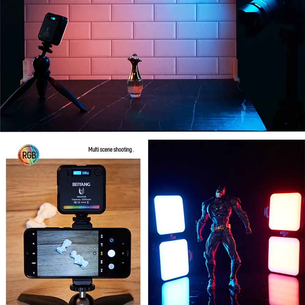 BEIYANG W64 RGB LED Video Light Conference Lighting Kit With Rechargeable Battery LED Laptop lamp Full Color For Remote Working