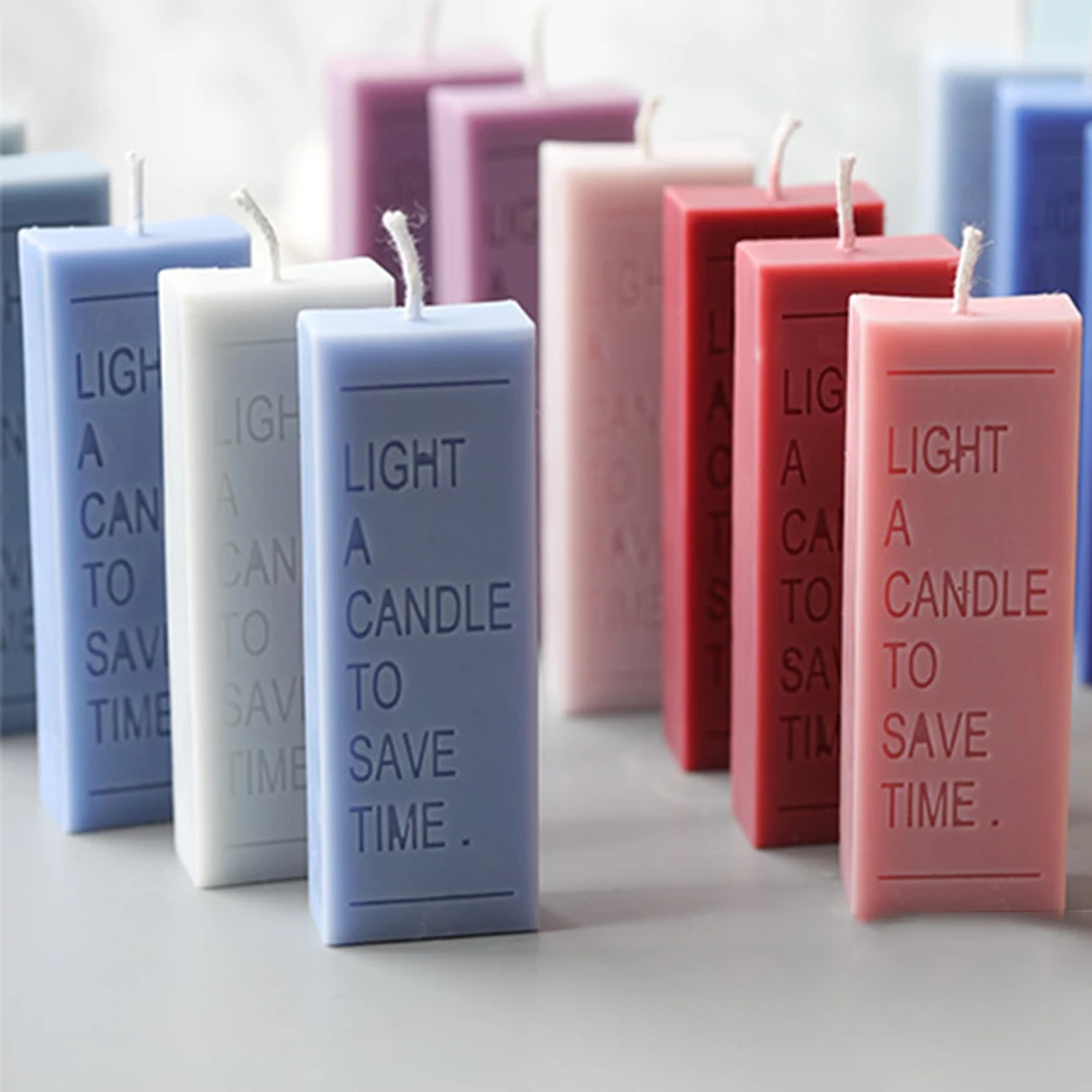 Rectangle letter candle mold popular style simple cool color scented | Дом и сад