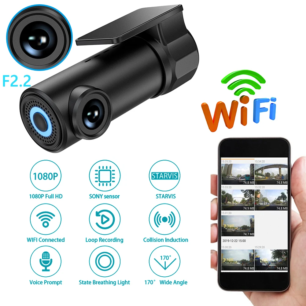 Тахограф заднего вида LF8 Pro 1080P Full HD WiFi Автомобильный видеорегистратор с ночным