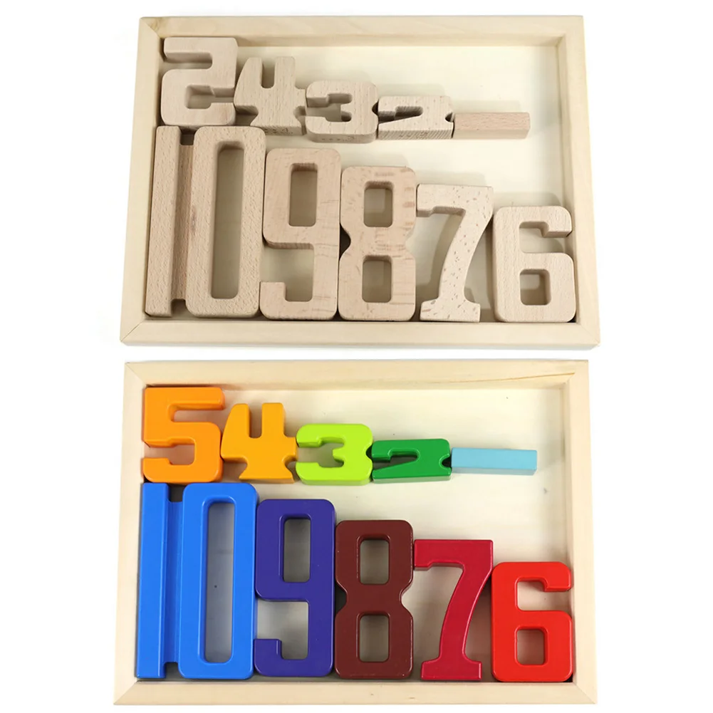 

2021 Новые математические игрушки, Цифровая форма, сопряжение, обучение, деревянные математические цифровые игрушки Монтессори, Набор детски...