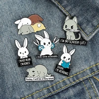 pins metal enamel pin cute rabbit hamster brooch for coat pines womens brooches for women badges on backpack jewelry gift
