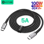 Кабель USB C-USB C, 3 м, 100 Вт, WOTOBE длиной 10 футов, USB Type-C 5A E Mark, быстрая зарядка, нейлоновый плетеный шнур, совместимый с MacBook Pro iPad