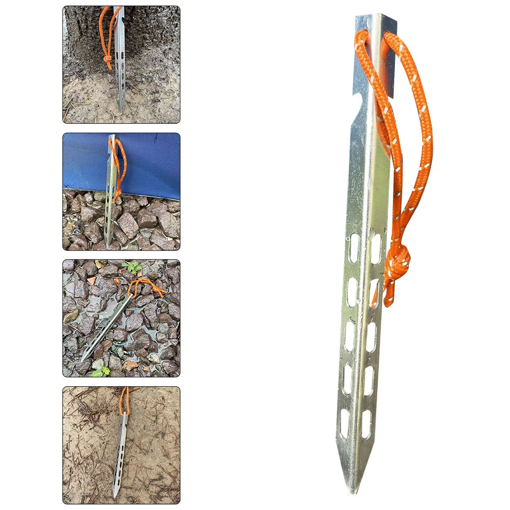 

1 Set of Camping Snow Tent Stakes Practical Metal Peg Useful Tent Fixing Nail
