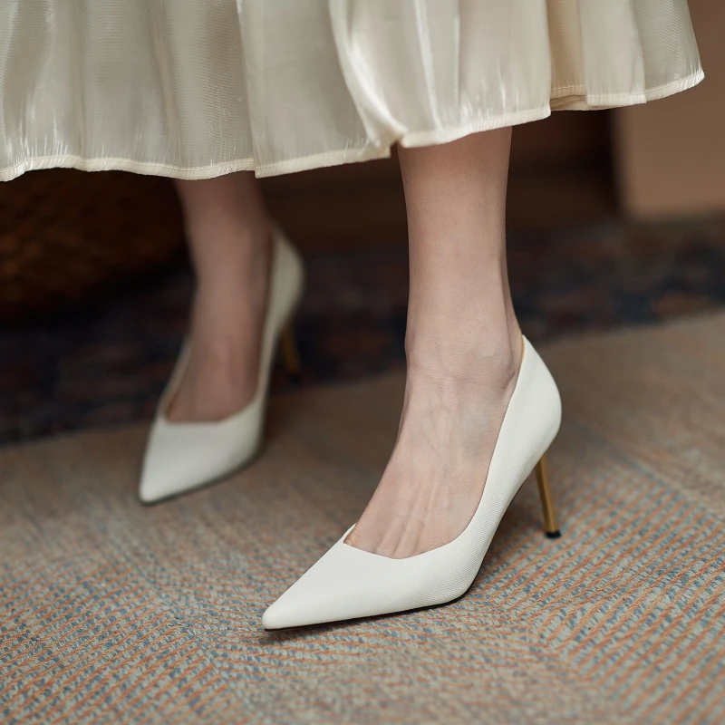 

MORAZORA 2021 New Brand Ladies High Heels Shoes Genuine Leather Women Pumps Summer Shallow Elegant Party Wedding Shoes