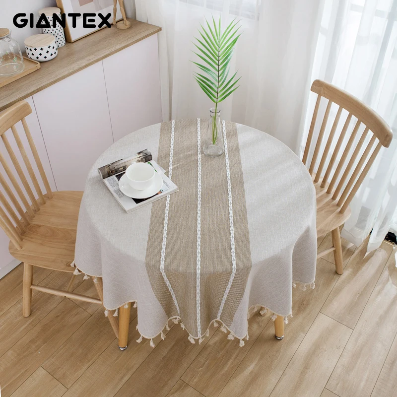GIANTEX Декоративная скатерть, хлопковая скатерть, круглые скатерти, покрытие для обеденного стола, обрус Tafelkleed mantel mesa nappe