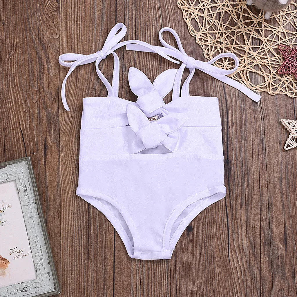 Летнее бикини для маленьких девочек купальник с цветочным принтом и открытой