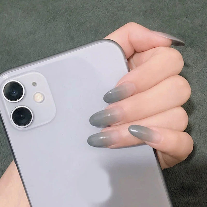 24pcs/Box Full Cover Ballerina Fake Nails Detachable Press on French Gradient False Nail Tis for Manicure Extension | Красота и