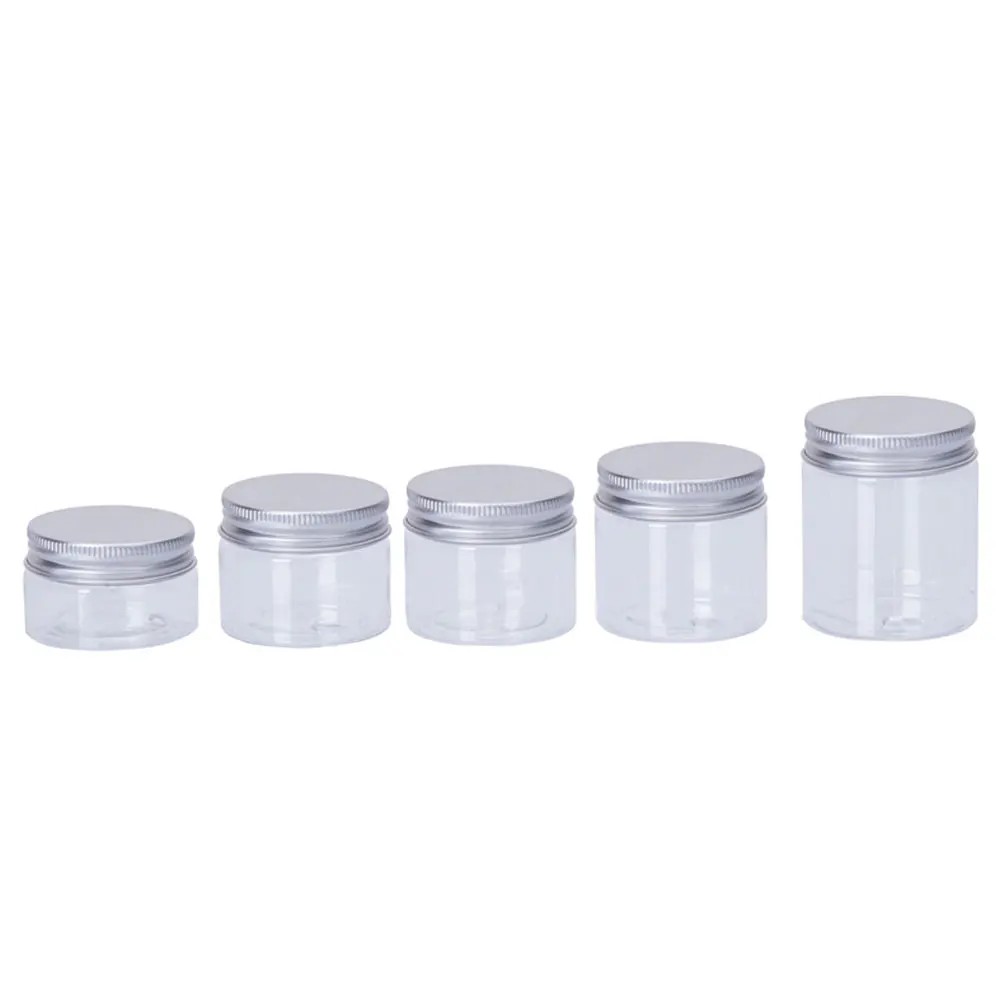 

5Pcs Clear Plastic Storage Jars Small Empty Cosmetic Refillable Bottles Plastic Eyeshadow Makeup Face Cream Jar Pot Container