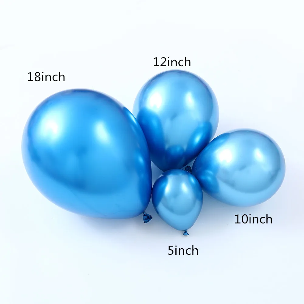 blue 5/10/12/18 дюймовый металлический шар, металлическая хромированная воздушных шаров из латекса, большой круглый воздушный шар с гелием одежда для свадьбы, дня рождения украшения Globos - Цвет: blue