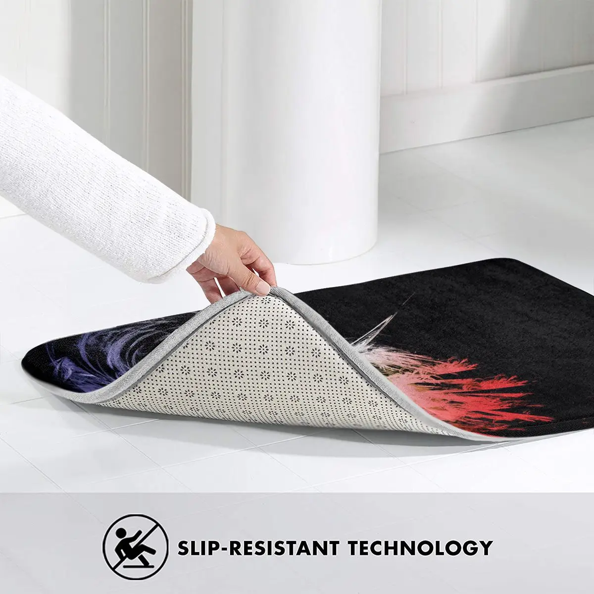 

Black Flannel Doormat Welcome Doormat Entrance Carpet Anti-Slip Nordic Style Colorful Door Floor Room Dustproof Mats