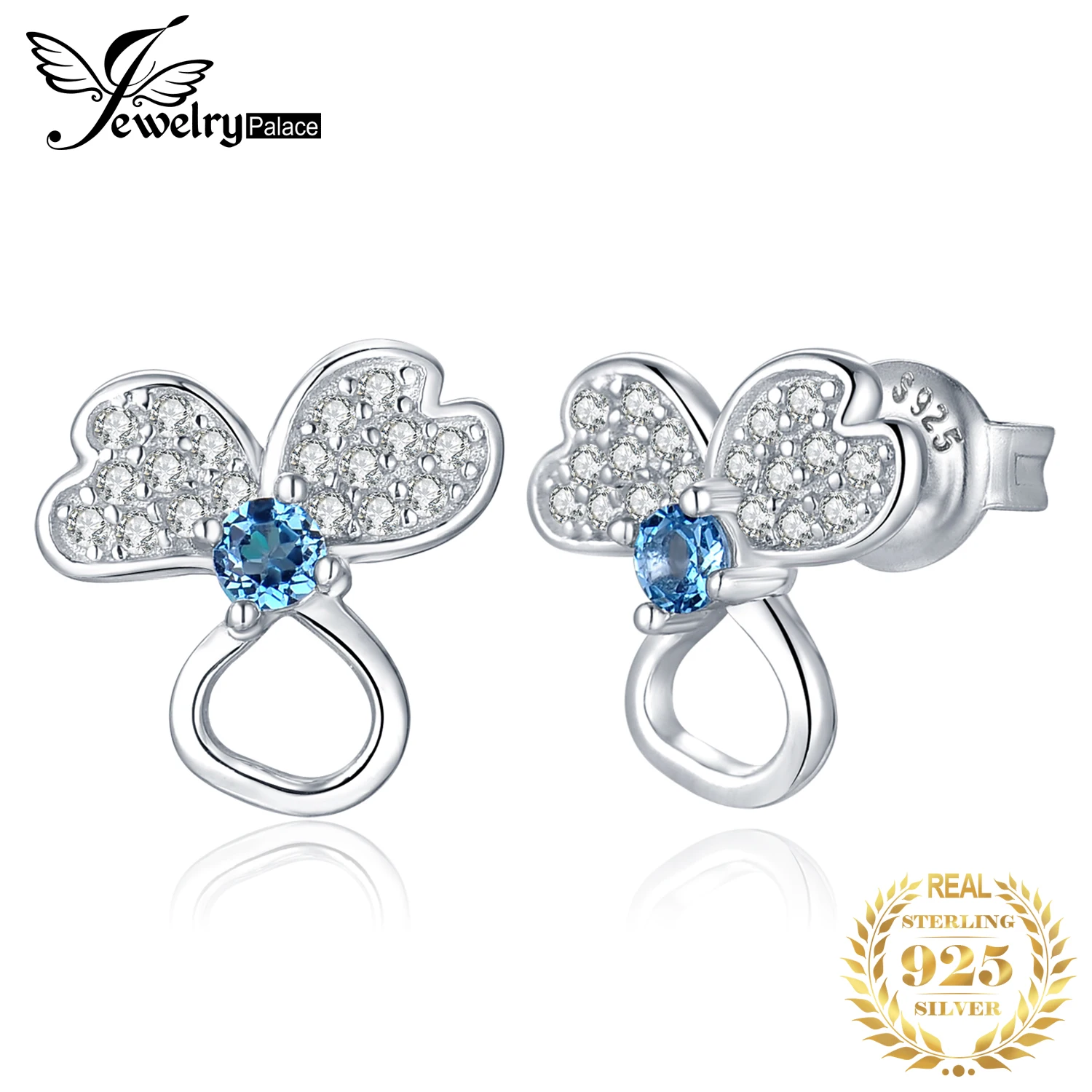 Ювелирные изделия из настоящего лондонского голубого топаза серьги гвоздики 925