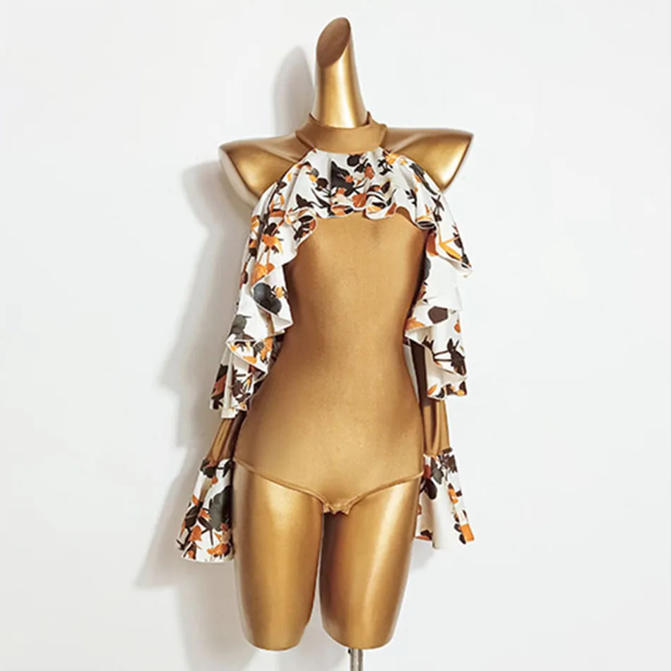 Женский комбинезон для латиноамериканских танцев лоскутный дизайн лотоса TL909