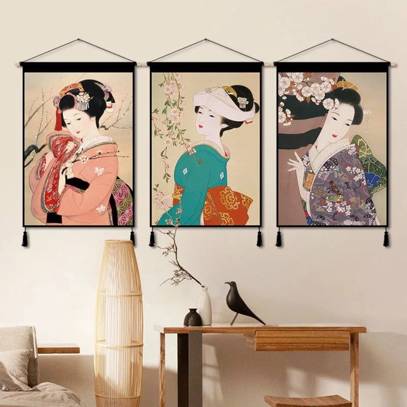 

Настенные картины в японском стиле укиё гобелен аниме постер Декор для комнаты эстетика гостиная настенное искусство подвесные украшения для гостиной