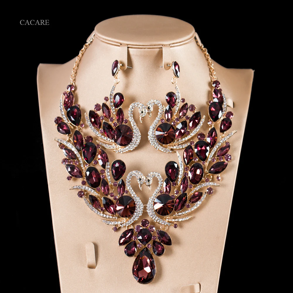 Роскошный золотой сет Дубай ювелирные наборы для женщин большой ожерелье серьги