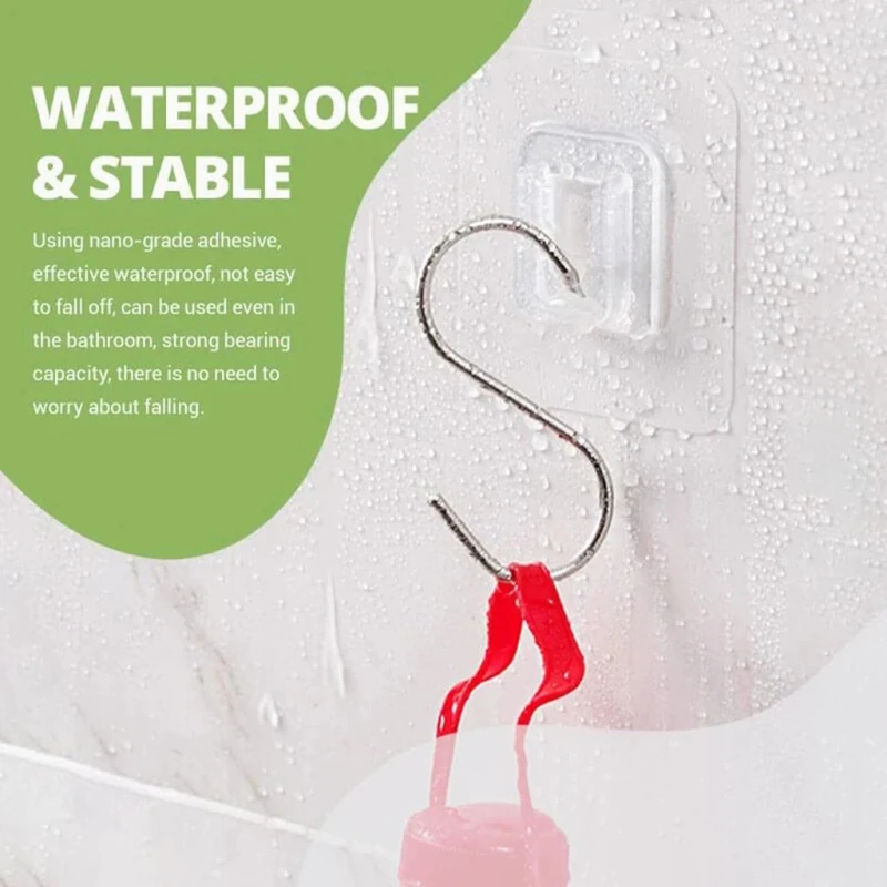 

A Pair Double-Sided Adhesive Wall Hooks Hanger Strong Transparent Suction Cup Wall Holder For Kitchen Bathroom Home Accessories