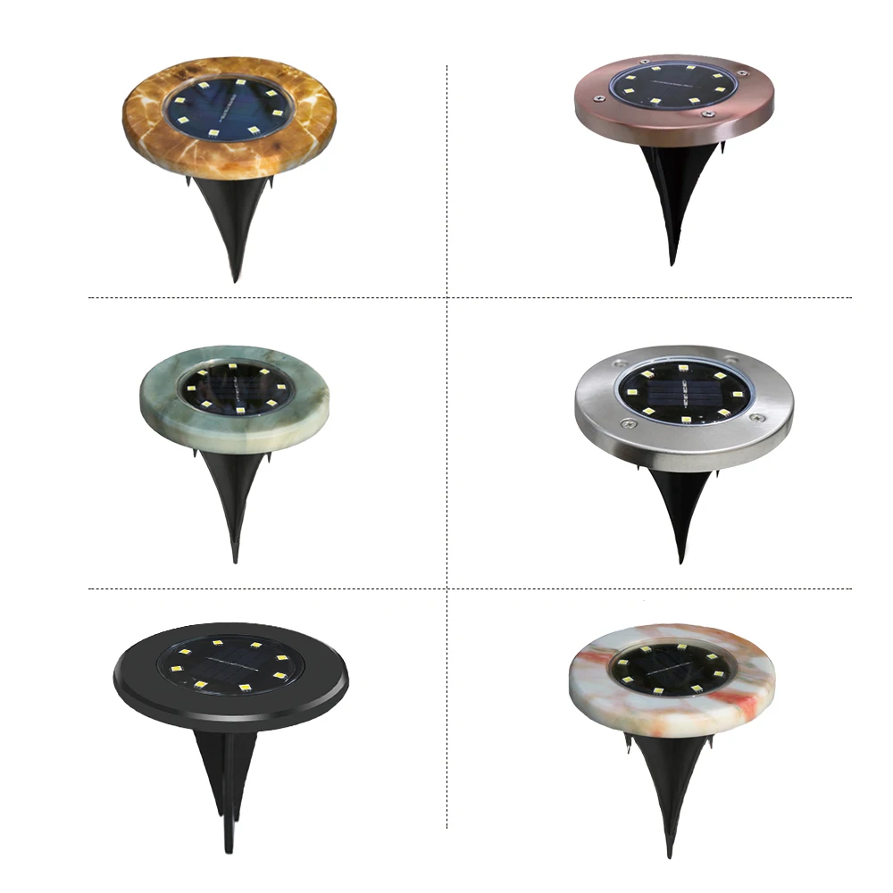 8 Светодиодный светильник на солнечной батарее водонепроницаемый подземный