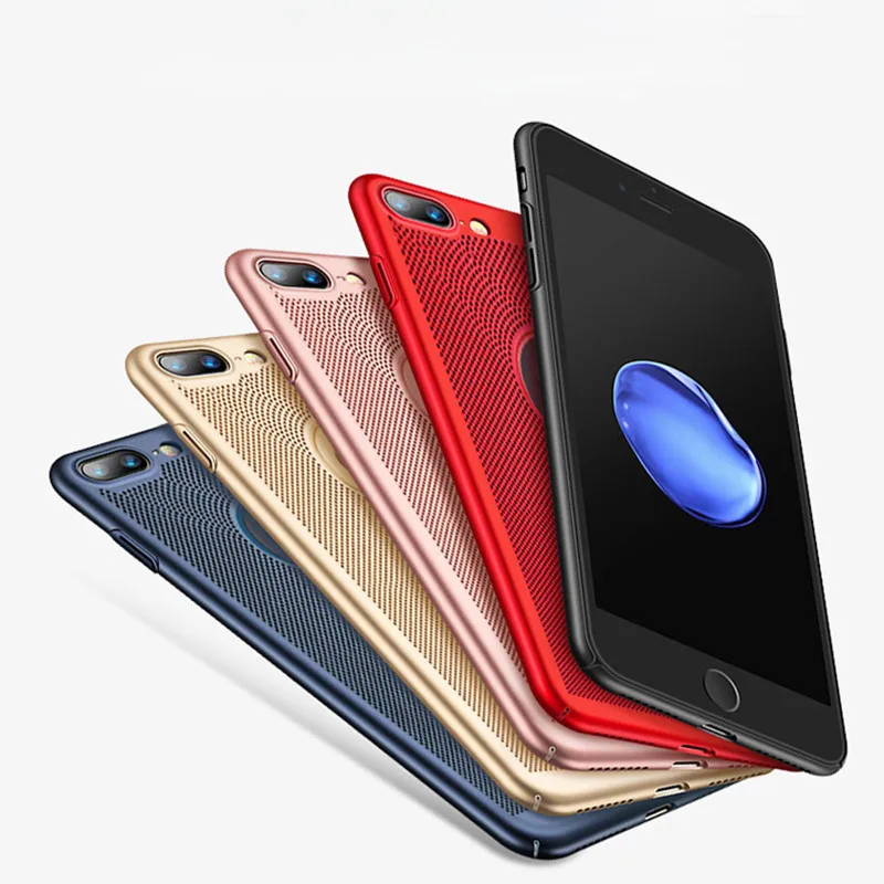Роскошный Ультратонкий чехол для телефона iPhone 6 6S 7 8 Plus сетчатый Матовый Жесткий с