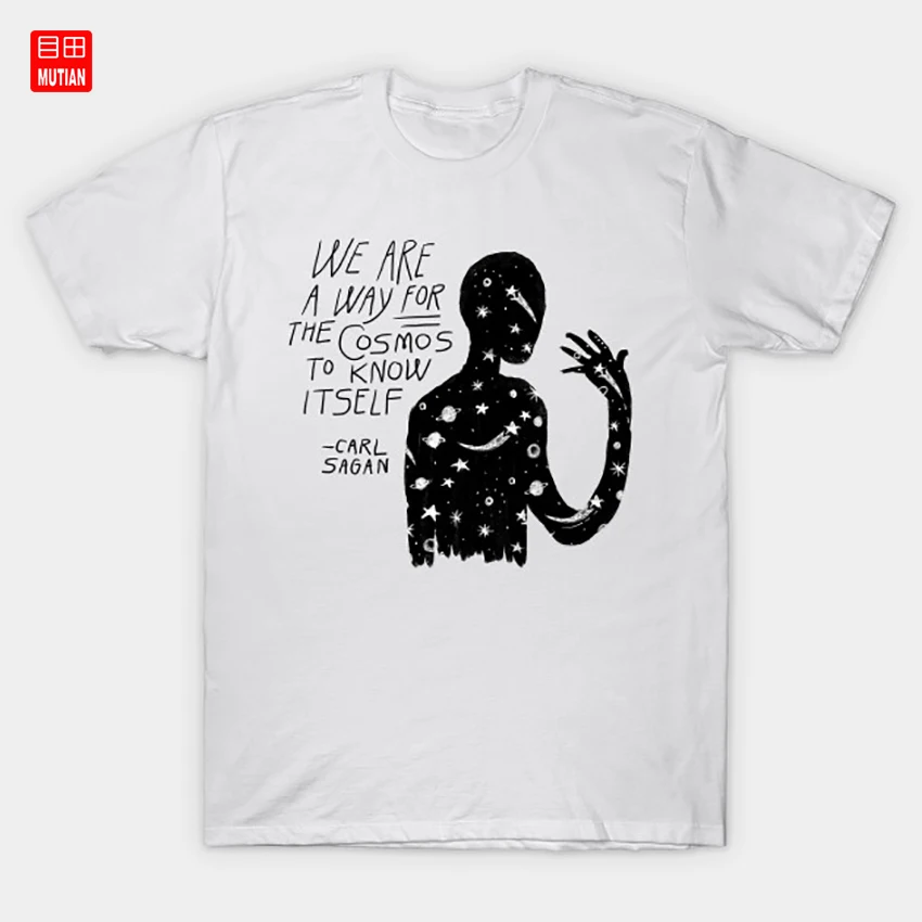 Карл Саган футболка Космос надпись звёзды слова цитаты иллюстрация ручная