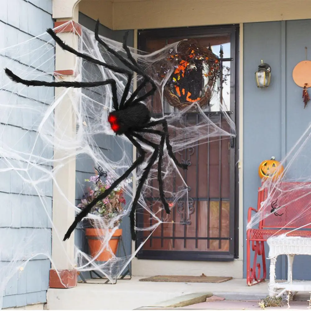 Украшения на Хэллоуин OurWarm поддельный Гигантский паук с треугольным огромным