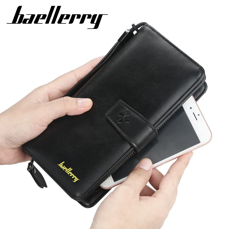 Новые мужские кошельки модный держатель для карт на молнии длинный стильный