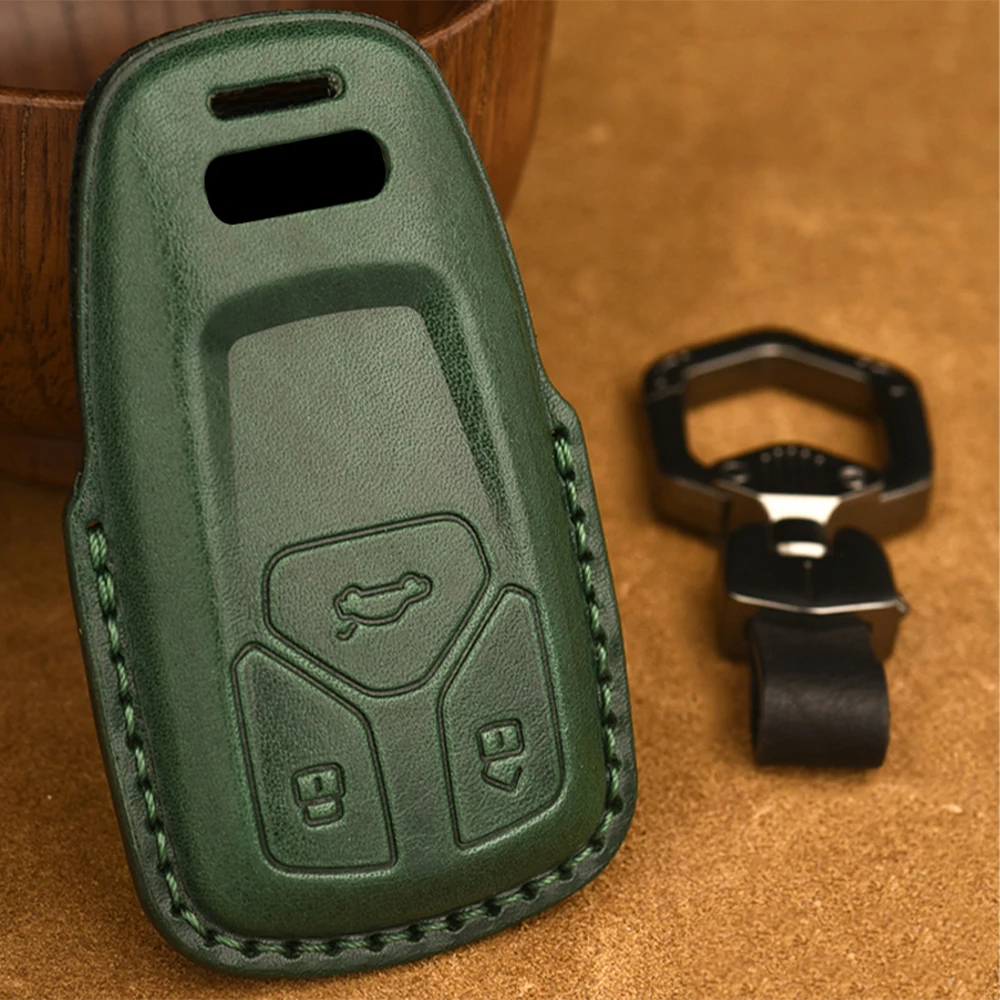 Чехол для ключей из натуральной кожи Audi A4 A5 S4 S5 B9 Q7 Q5 TT TTS RS 2017 2018 Smart Remote Fob Shell