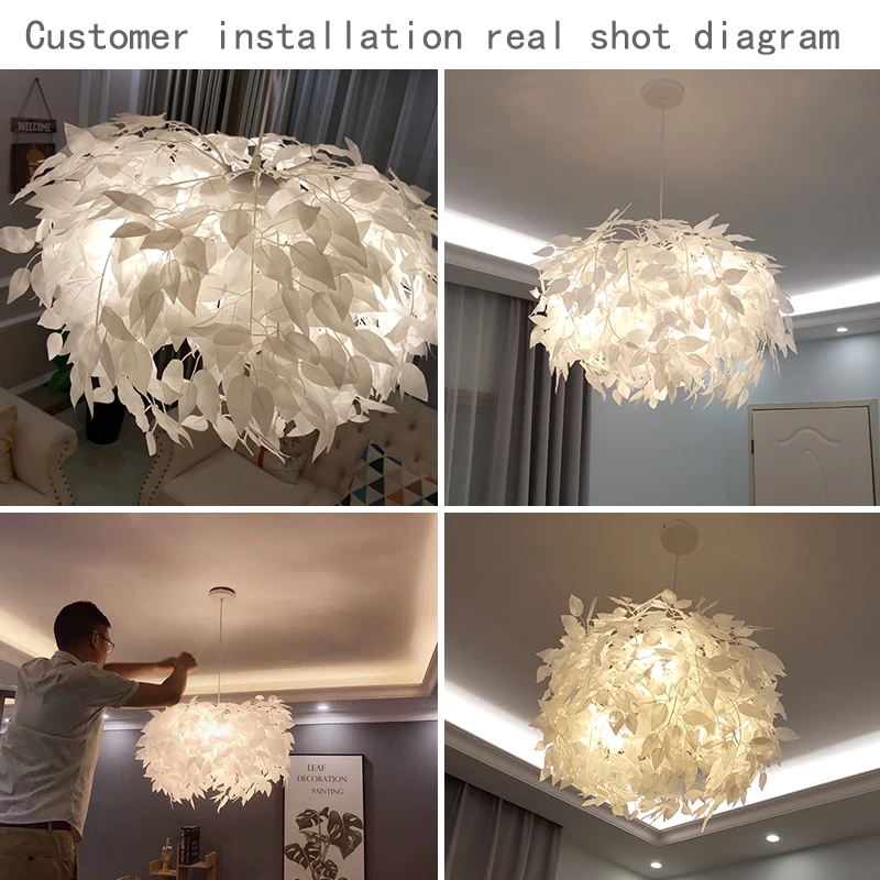 Lámpara LED moderna para sala de estar, iluminación redonda con plumas creativas, para restaurante, bar y cafetería