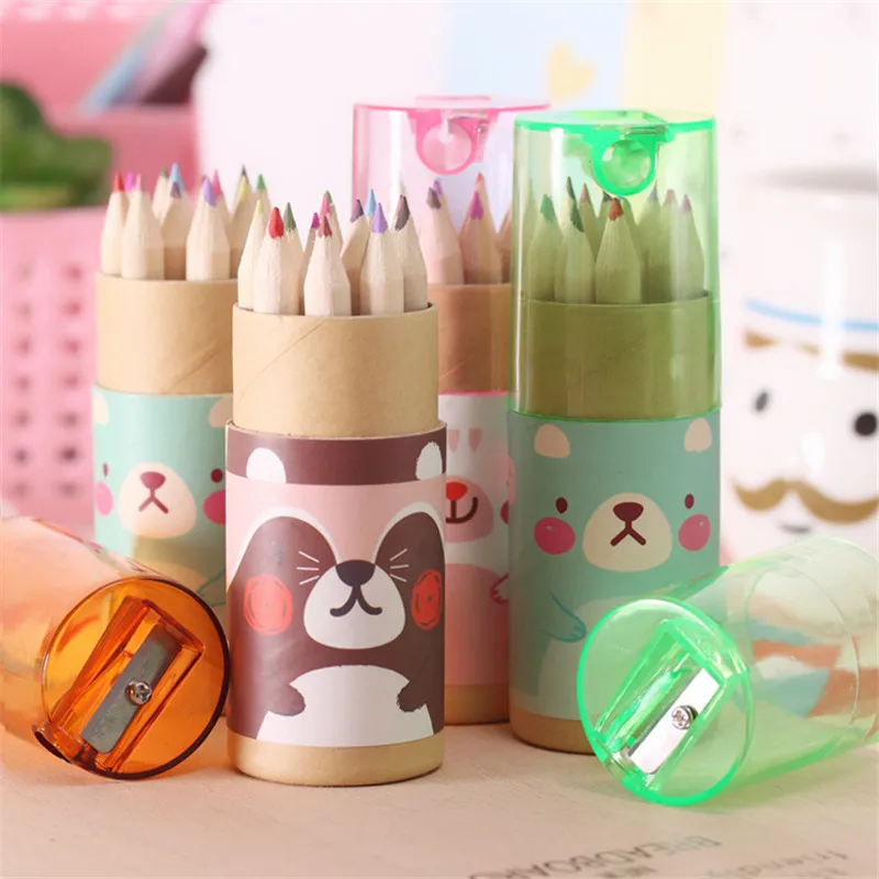 

High quality 12pcs/Set sketch No paint Wooden Painting Colorful Pencils for child artist drawing Non-toxic pencils
